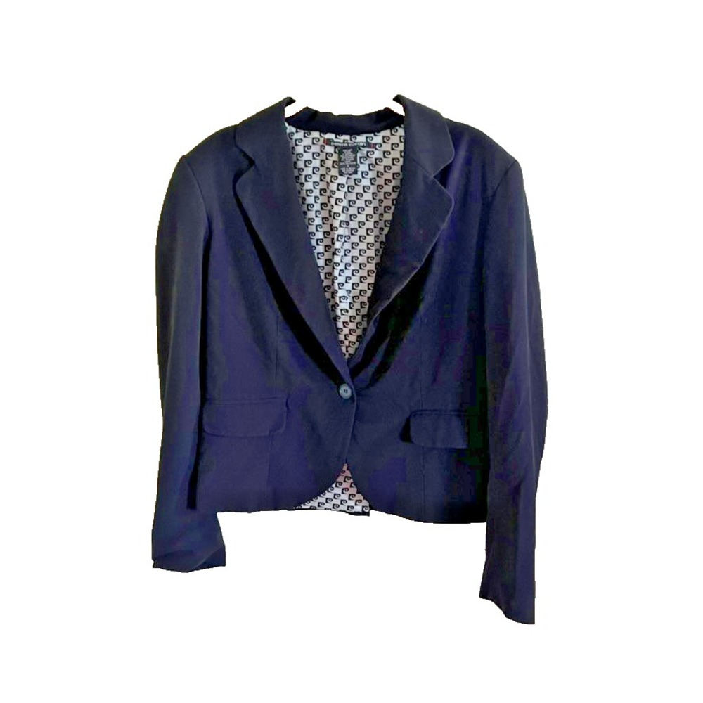 Pierre Cardin Blazer Womens 12 Black Pocket Blazer Buttons Dressy Retro Inside